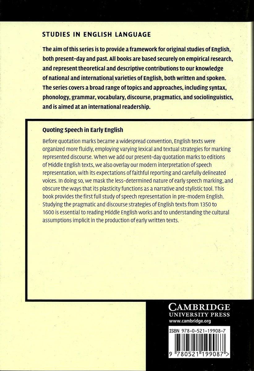 Quoting Speech In Early English (Hardcover)
