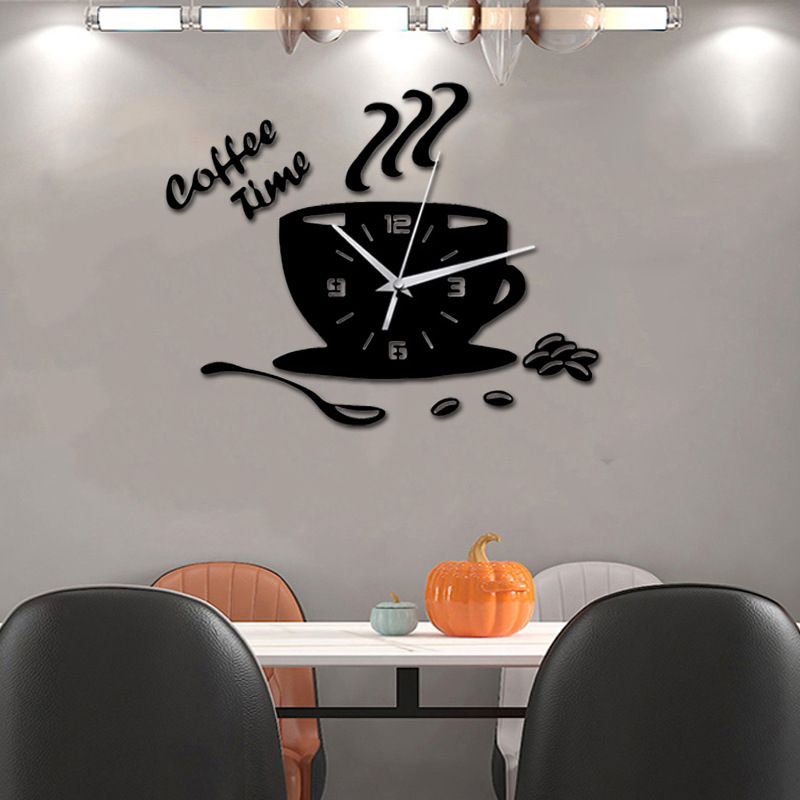 3D Wall Decoration Wall Clock Coffee Cup Wall Stickers
