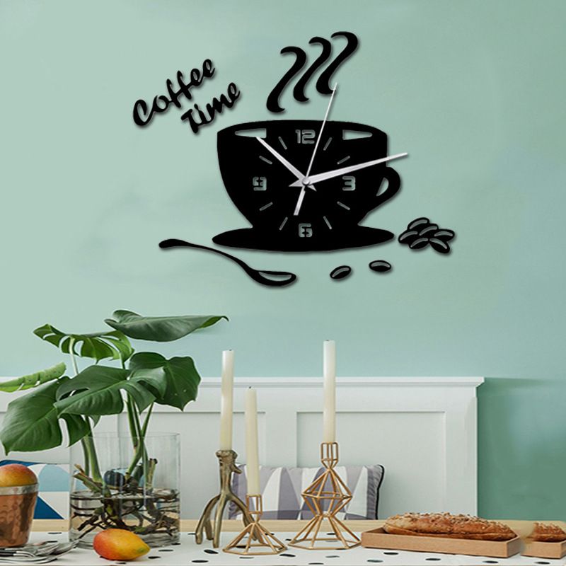 3D Wall Decoration Wall Clock Coffee Cup Wall Stickers
