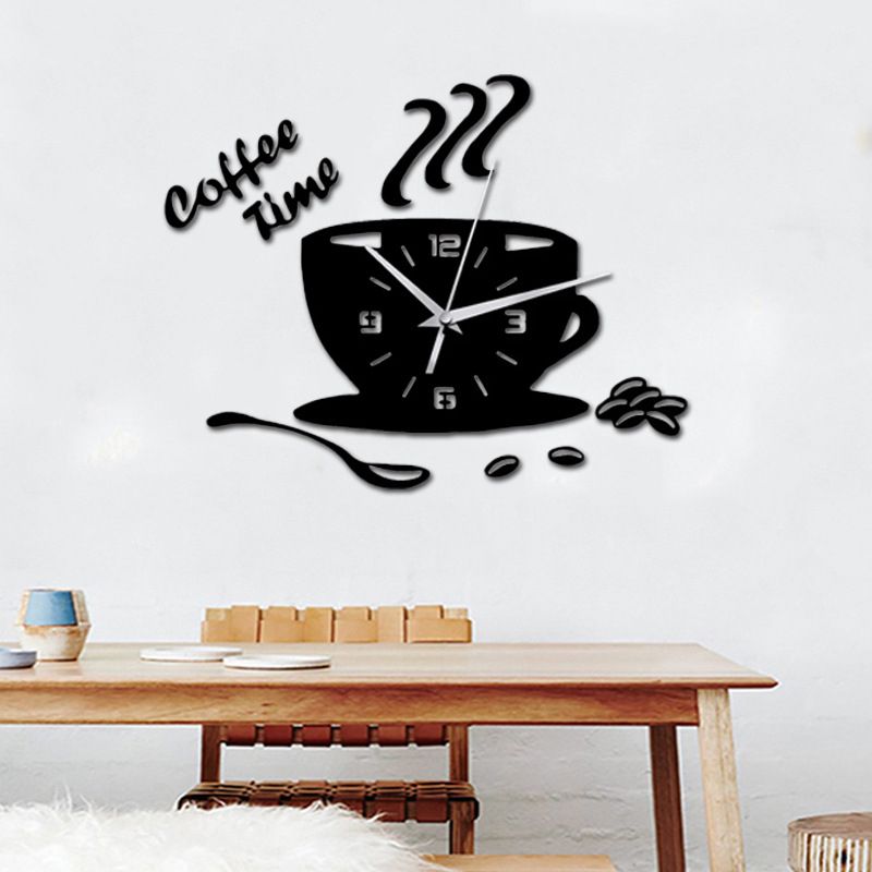 3D Wall Decoration Wall Clock Coffee Cup Wall Stickers