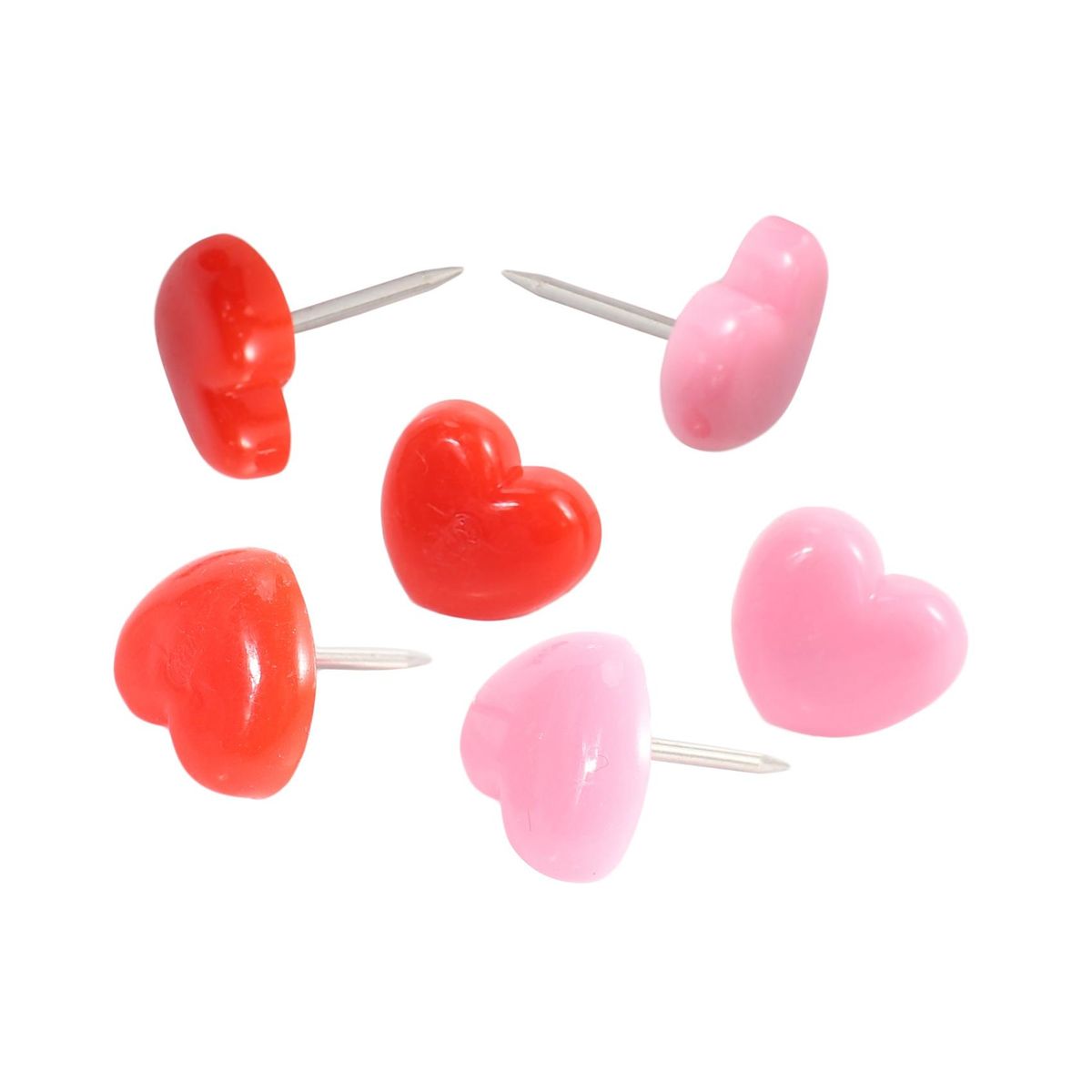 50 PCS Heart Push Pins, Red Bulletin Boards Thumb Tacks,