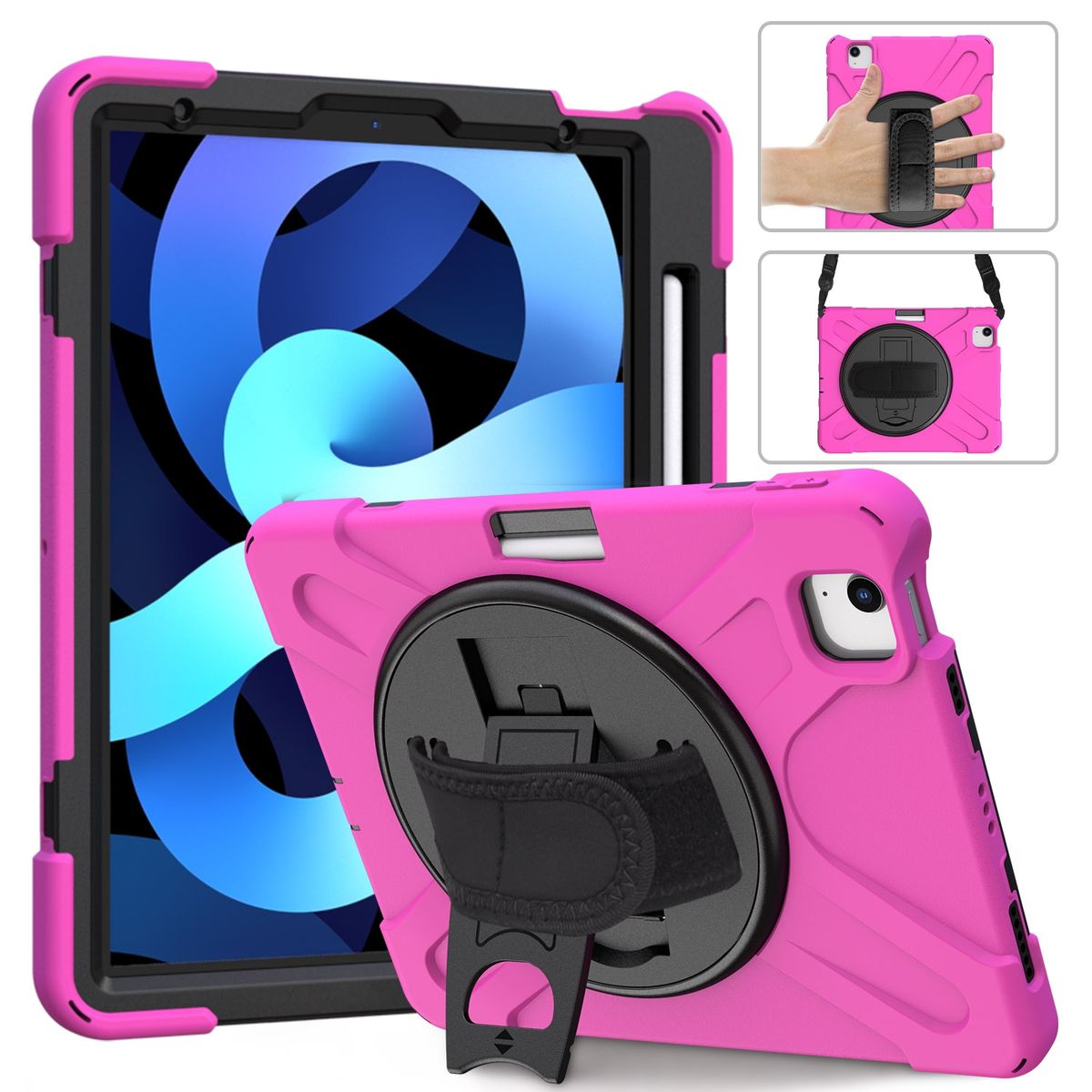 Silicone + PC Protective Case For IPad Air (2020)-Rose Red