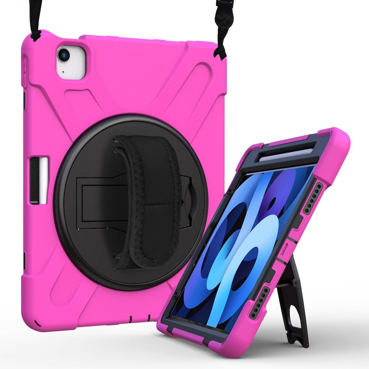 Silicone + PC Protective Case For IPad Air (2020)-Rose Red
