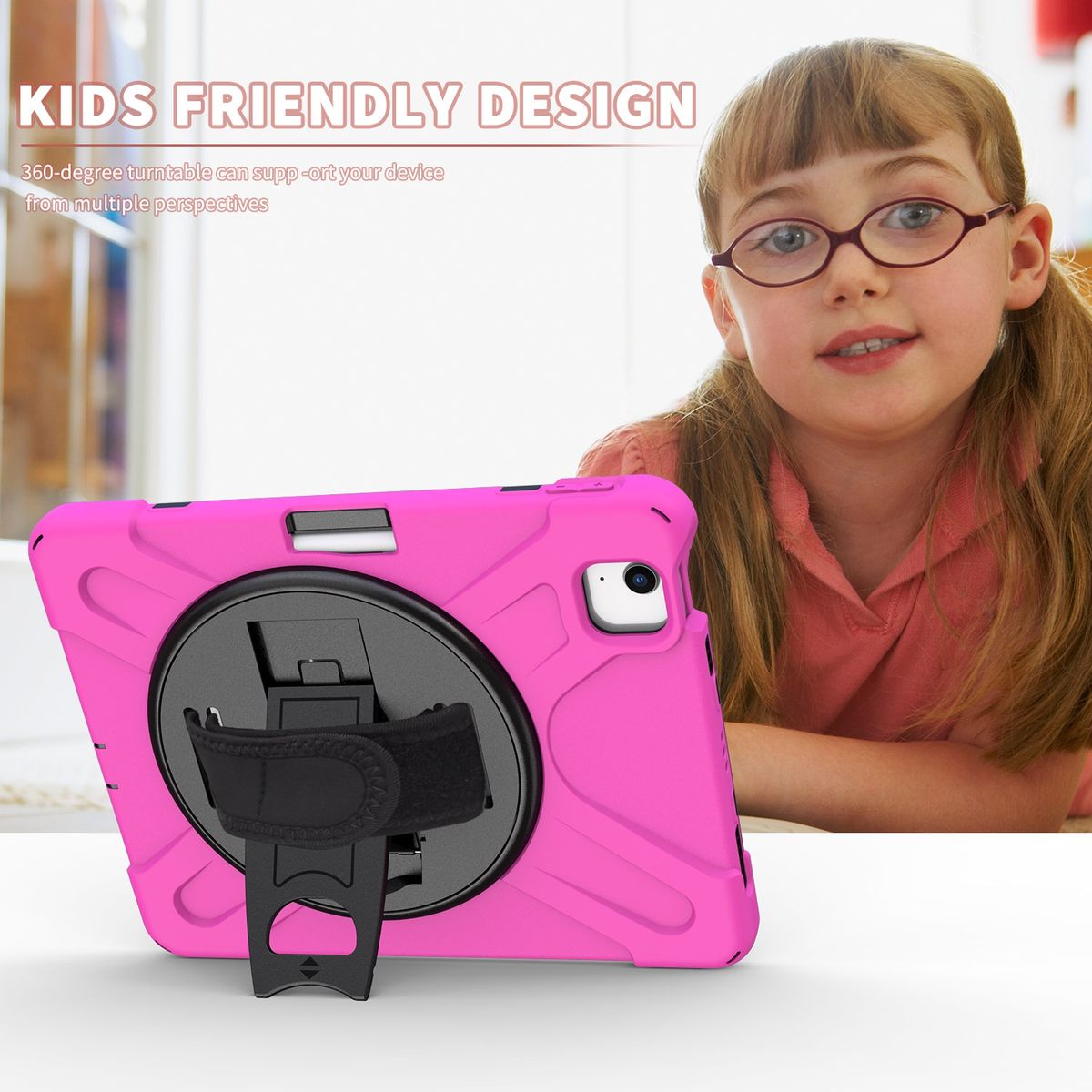 Silicone + PC Protective Case For IPad Air (2020)-Rose Red