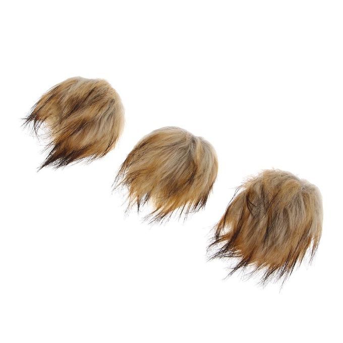 2X 3Pc Craft Fluffy Faux  Pom Pom Ball Keychain For Hat Bag