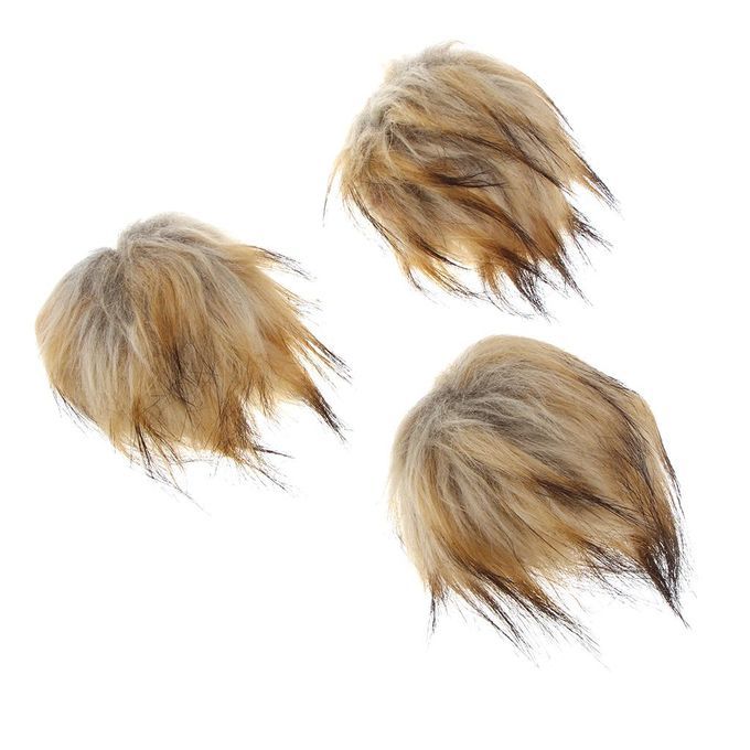 2X 3Pc Craft Fluffy Faux  Pom Pom Ball Keychain For Hat Bag