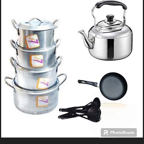 Pots, Frying Pan, Kettle& Non Stick Spoons Set