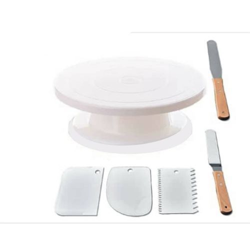 DIY Cake Turntable Stand Dough Scraper Cream Smoother 6pcs