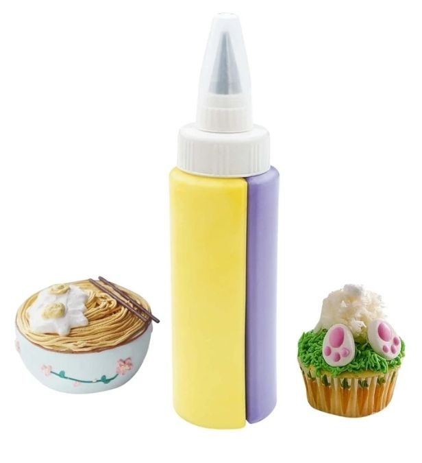 Double Decorator Nozzle Bottle For Cakes Cookies Cupcakes