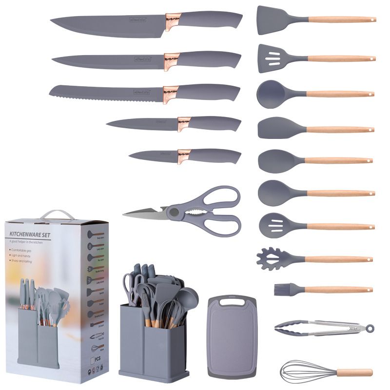 19 Sets Of Silicone Kitchenware Spoon And Quality Knife