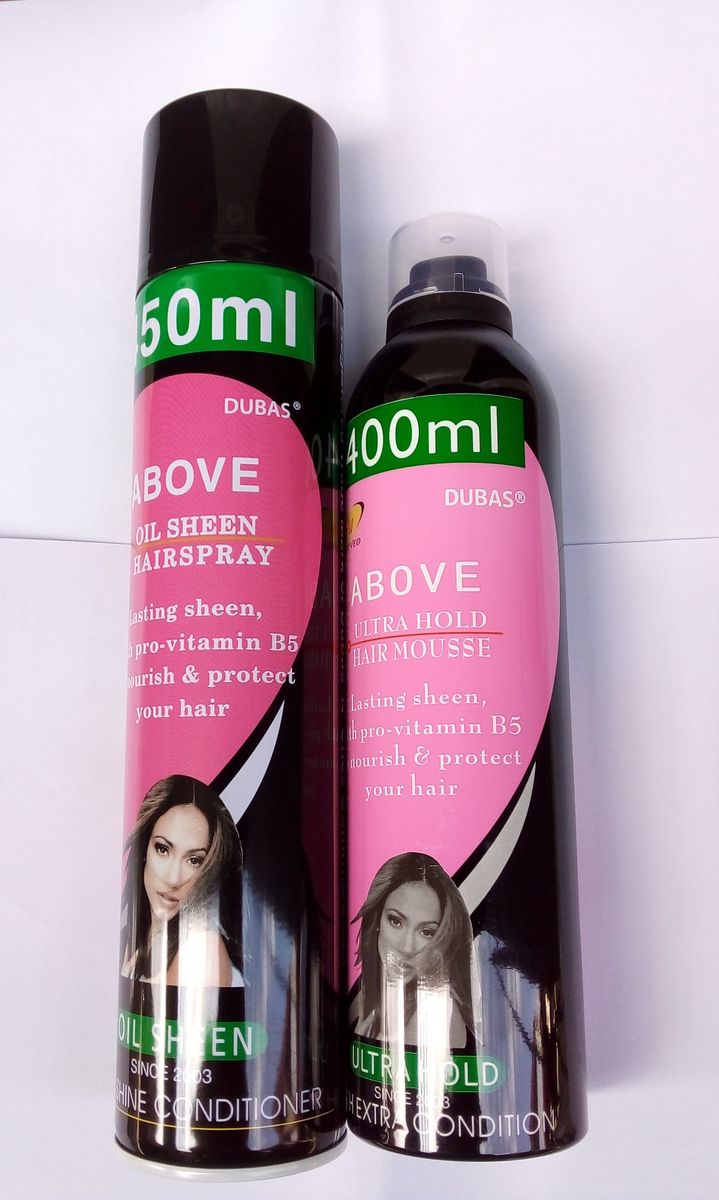 OIL SHEEN HAIR SPRAY 450ml + HAIR MOUSSE 400ml