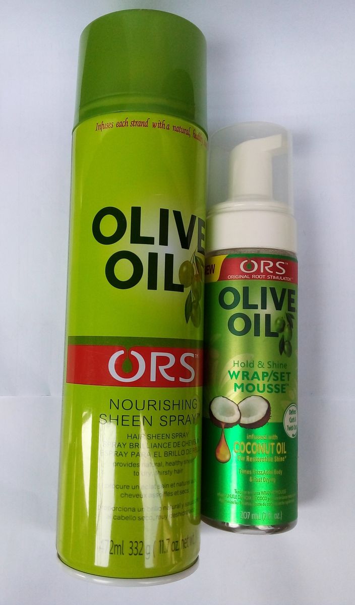OLIVE OIL OIL SHEEN HAIR SPRAY 472ml + OLIVE OIL HAIR MOUSSE 207ml