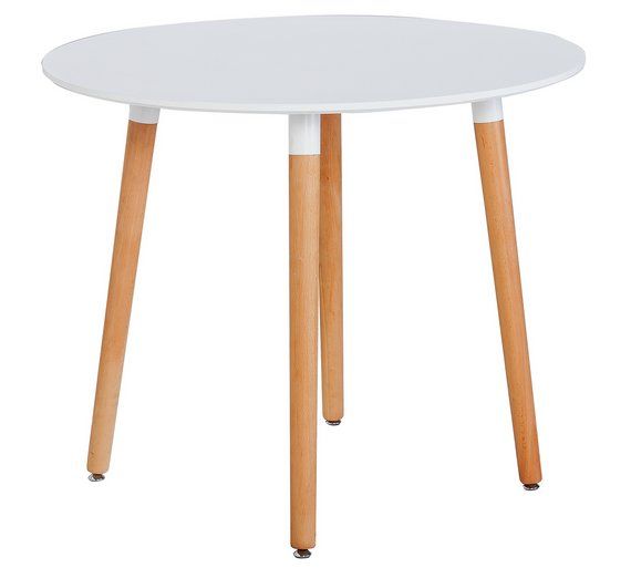Home Charlie Round 4 Seat Dining Table - White