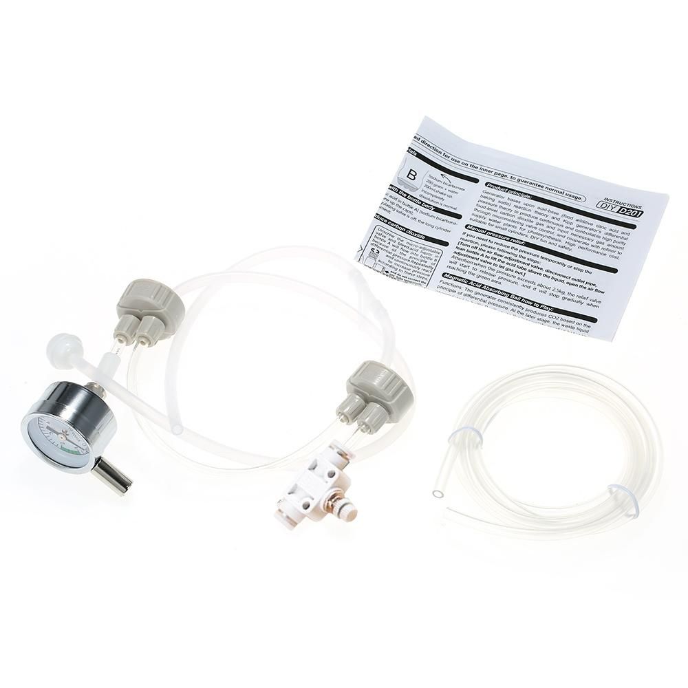 DIY CO2 Generator System Kit with Pressure Guage Air Flow Adjustment Vavle Water Plant Aquarium Accessory Necessity