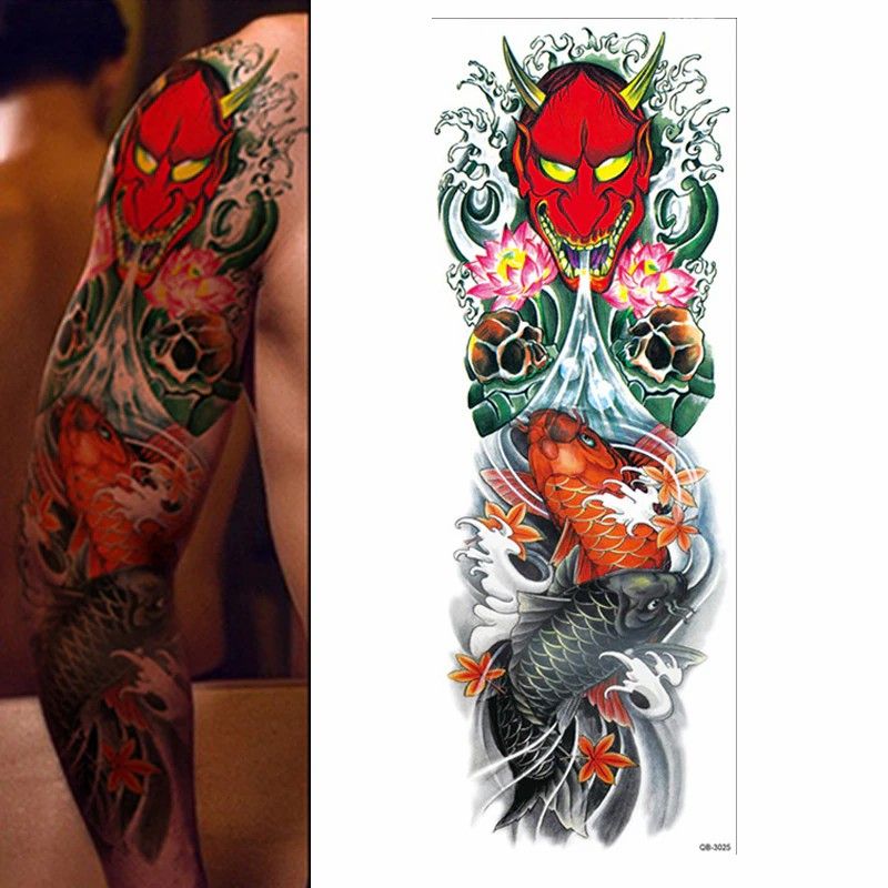 Waterproof Temporary Full Long Arm Sticker Tattoos For Men & Women