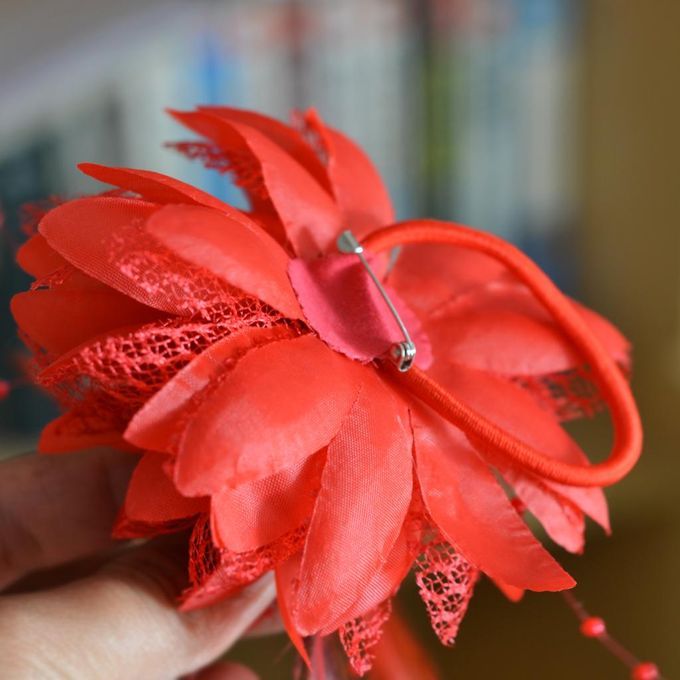 Pearl Silk Feather Flower For Corsage ,Brooch ,Wrist  Purple