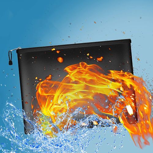 Document Bag Fireproof Pouch Holder File Organizer A4 Storage Money Envelope Fire Resistant Safe Folder Waterproof Zipper Cash Black