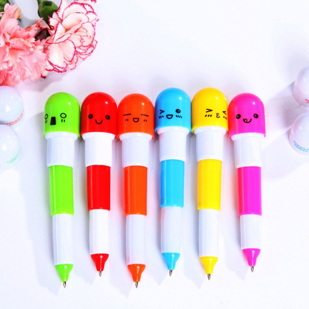 Cartoon Creative Expansion Ball Pen Capsule Pen Can Be Customized Expression Random