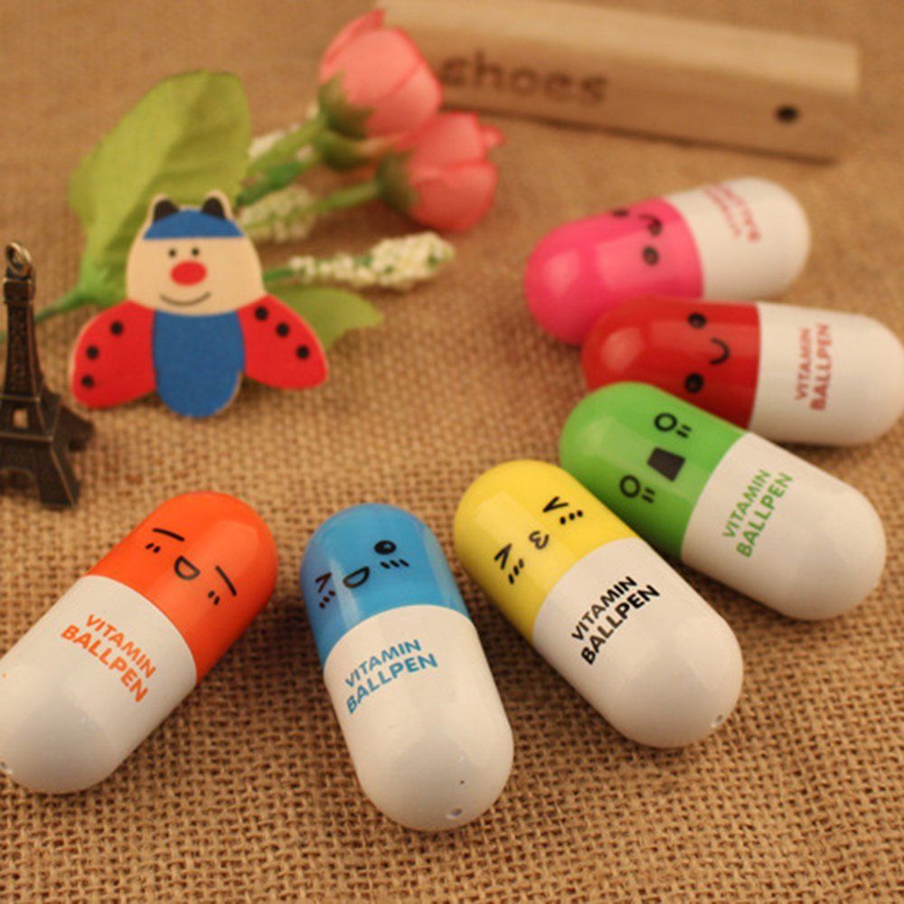 Cartoon Creative Expansion Ball Pen Capsule Pen Can Be Customized Expression Random
