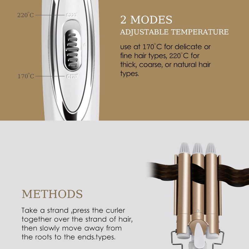 Deep Wavy Hair Curler Iron Fast Hot Hair Wand For  Women