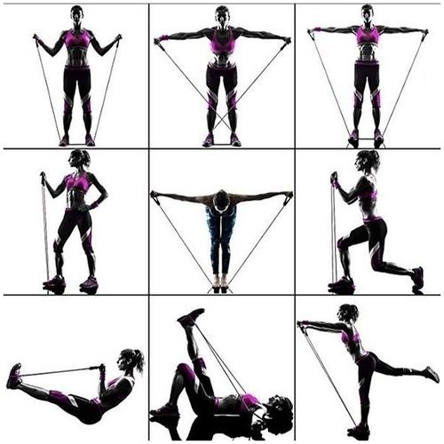 16Pcs Home Fitness Pull Rope Equipment Kit Yoga Body Shape E