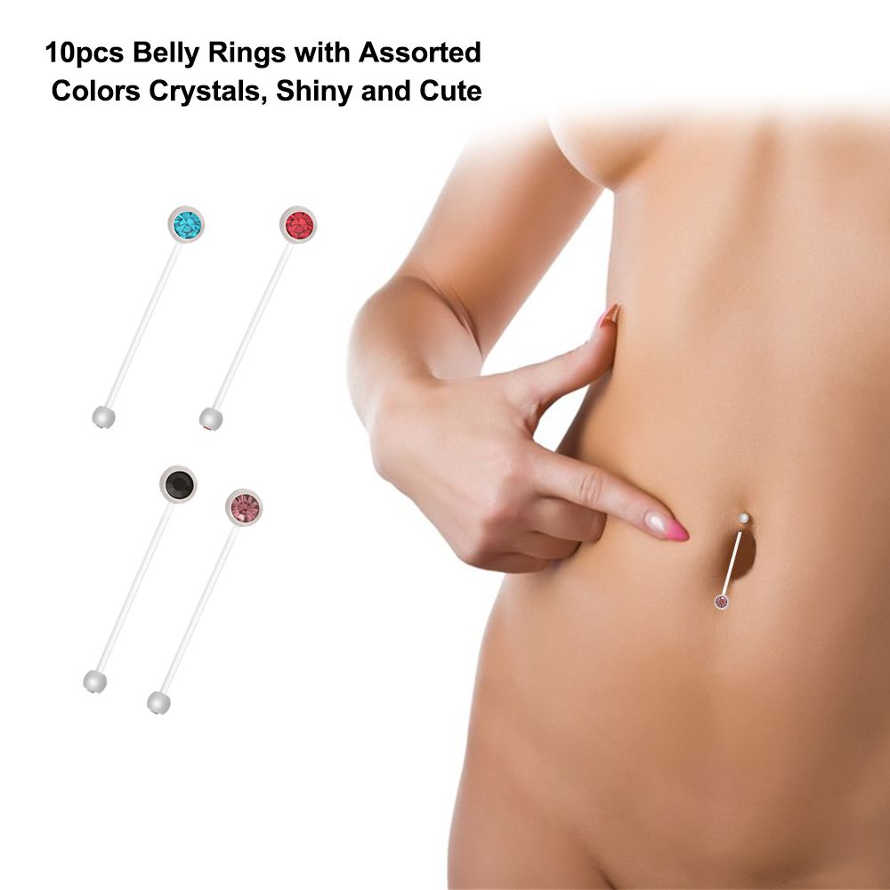 10PCS Navel Belly Button Ring Pregnancy Maternity Flexible