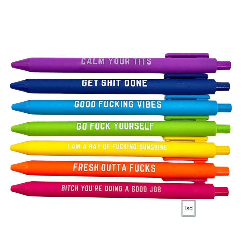 11PCS Ballpoint Pen Black Ink Pens With Funny Sayings