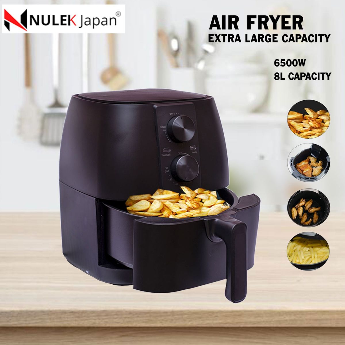 8.0L Extra Large Capacity AirFryer-6500Watts