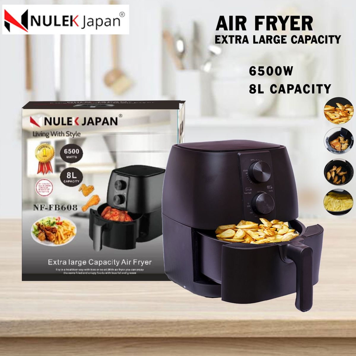 8.0L Extra Large Capacity AirFryer-6500Watts