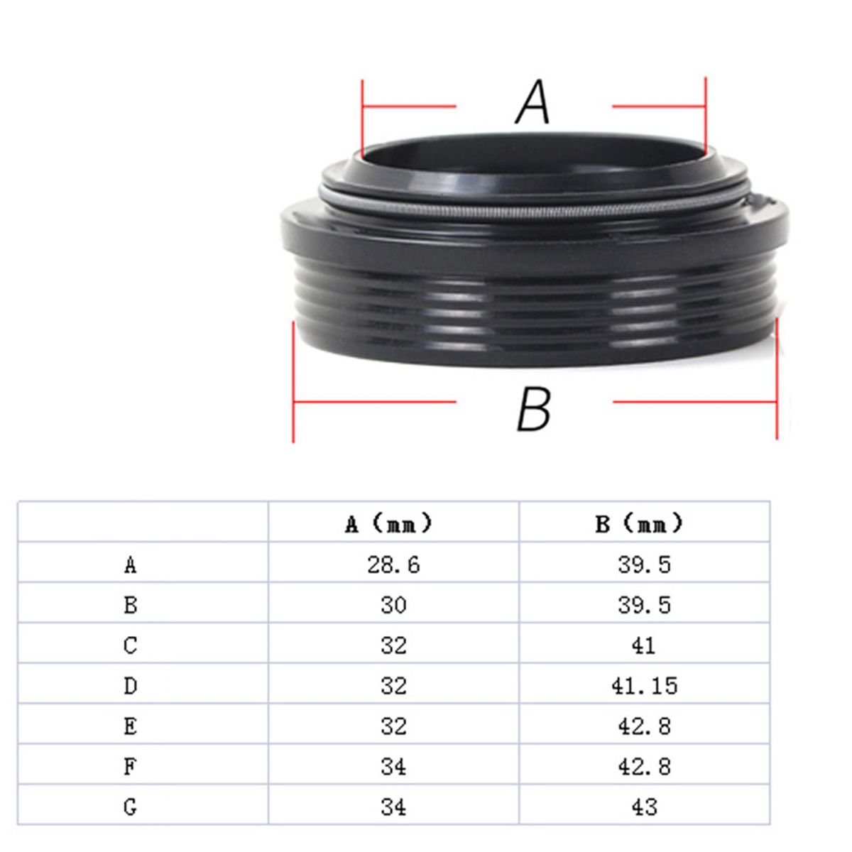 Bicycle Front Fork Dust Seal 28.6X39.5mm Dust Seal for