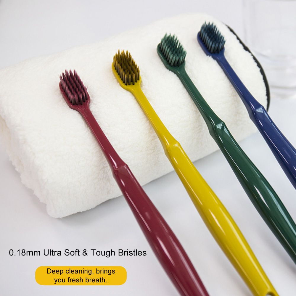 4Pcs Family Pack Fashion Pure Color Toothbrushes Soft