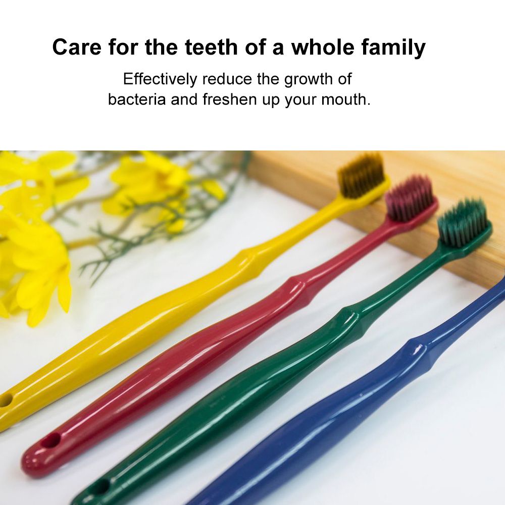 4Pcs Family Pack Fashion Pure Color Toothbrushes Soft