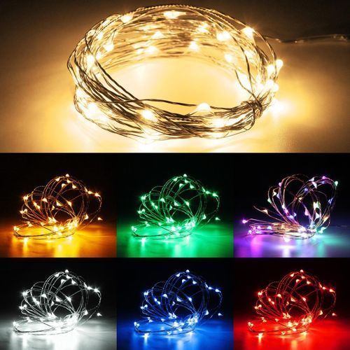 50LED Battery Powered Copper Wire LED String Xmas Fairy Light Remote Control RGB
