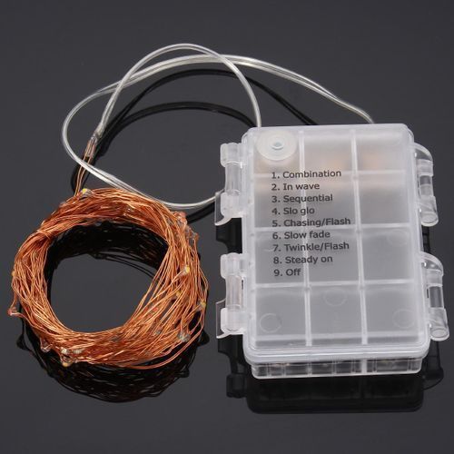 50LED Battery Powered Copper Wire LED String Xmas Fairy Light Remote Control RGB