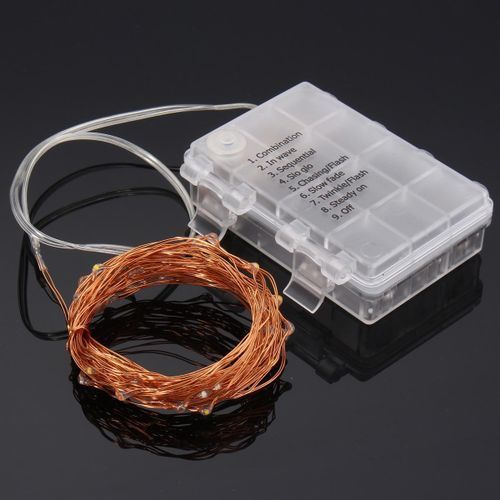 50LED Battery Powered Copper Wire LED String Xmas Fairy Light Remote Control RGB