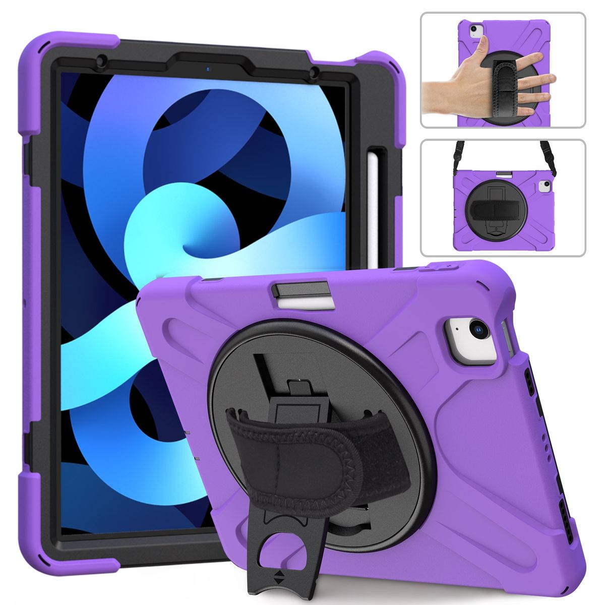 Silicone + PC Protective Case For IPad Air (2020)-Purple