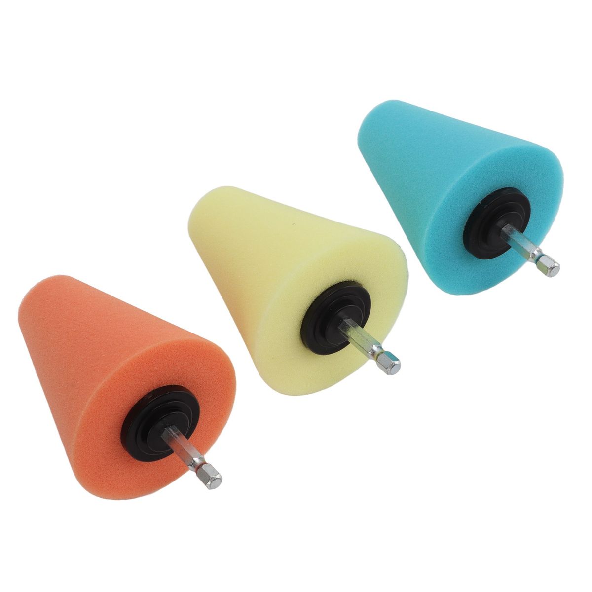 3PCS Hub Conical Polishing Sponge Buffing Foam Pad Wheel