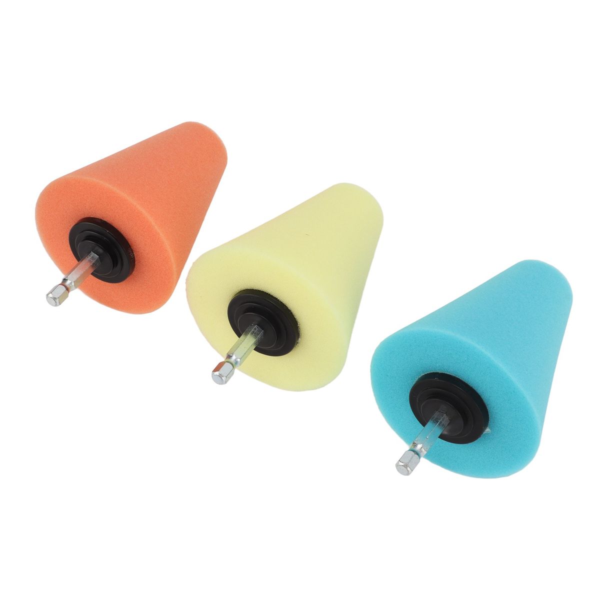 3PCS Hub Conical Polishing Sponge Buffing Foam Pad Wheel