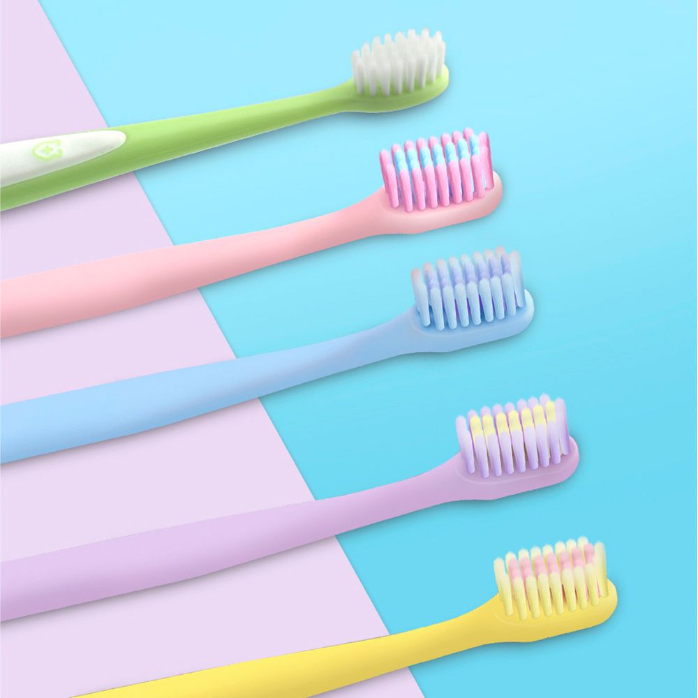 5Pcs Family Pack Fashion Color Toothbrushes Soft Bristles