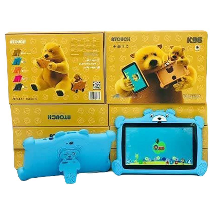 Kids Learning Tablets Atouch K96 3GB+32GB Android Kids Learning Educational Tablet,  Zoom Enable, Blue Pouch