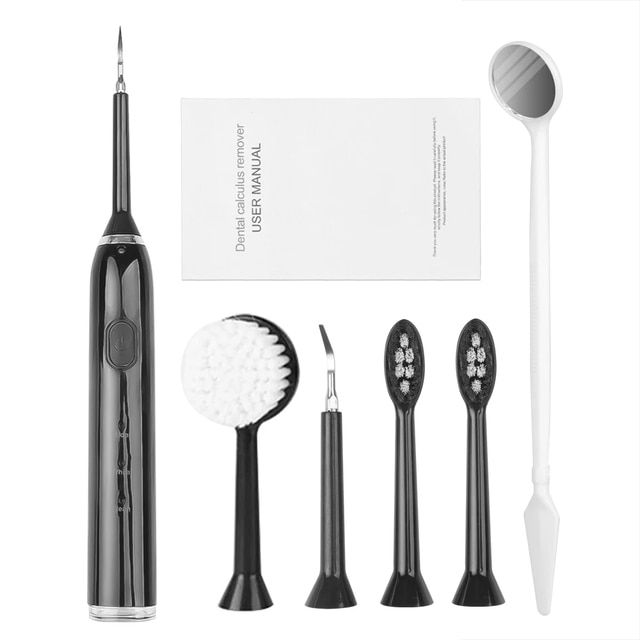 Rechargeable Waterproof Automatic Tooth Brush Set-Black