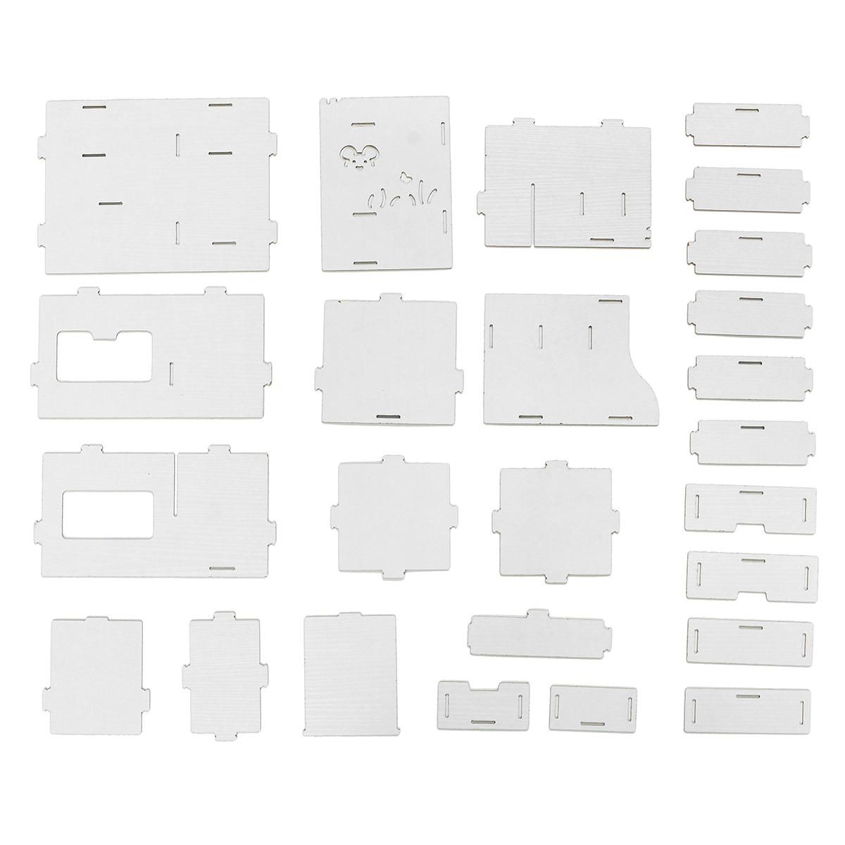 Drawer DIY Wooden Makeup Storage Display Box 3 Drawers Jewelry Cosmetics Holder-white