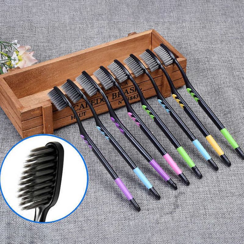 10Pcs Toothbrush Ultra Soft Bamboo Charcoal  Wear