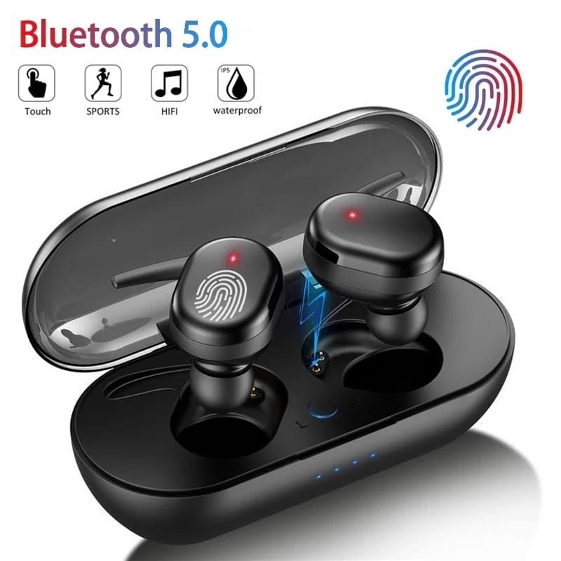 Wireless Bluetooth Earbuds With Finger Print Touch-Black
