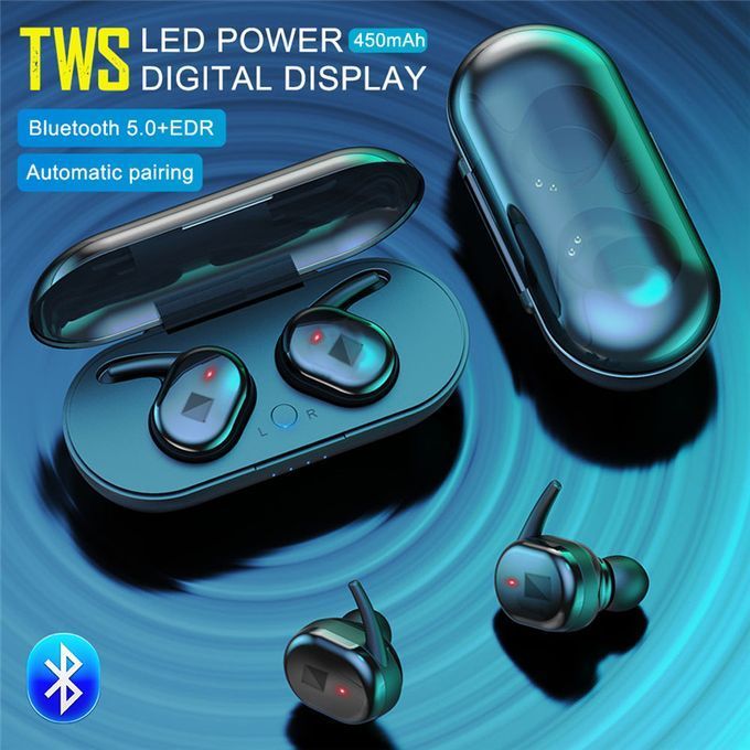 Wireless Bluetooth Earbuds With Finger Print Touch-Black