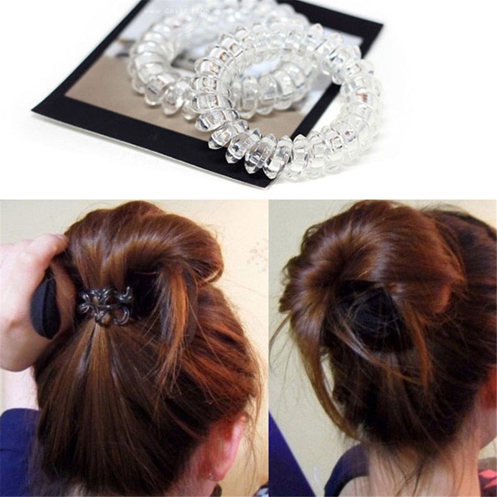 5x Girls Crystal Elastic Rubber Hairband Phone Wire Hair