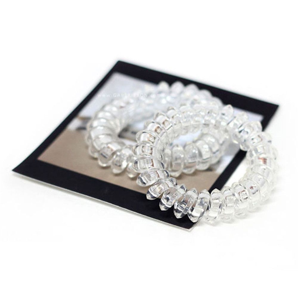 5x Girls Crystal Elastic Rubber Hairband Phone Wire Hair