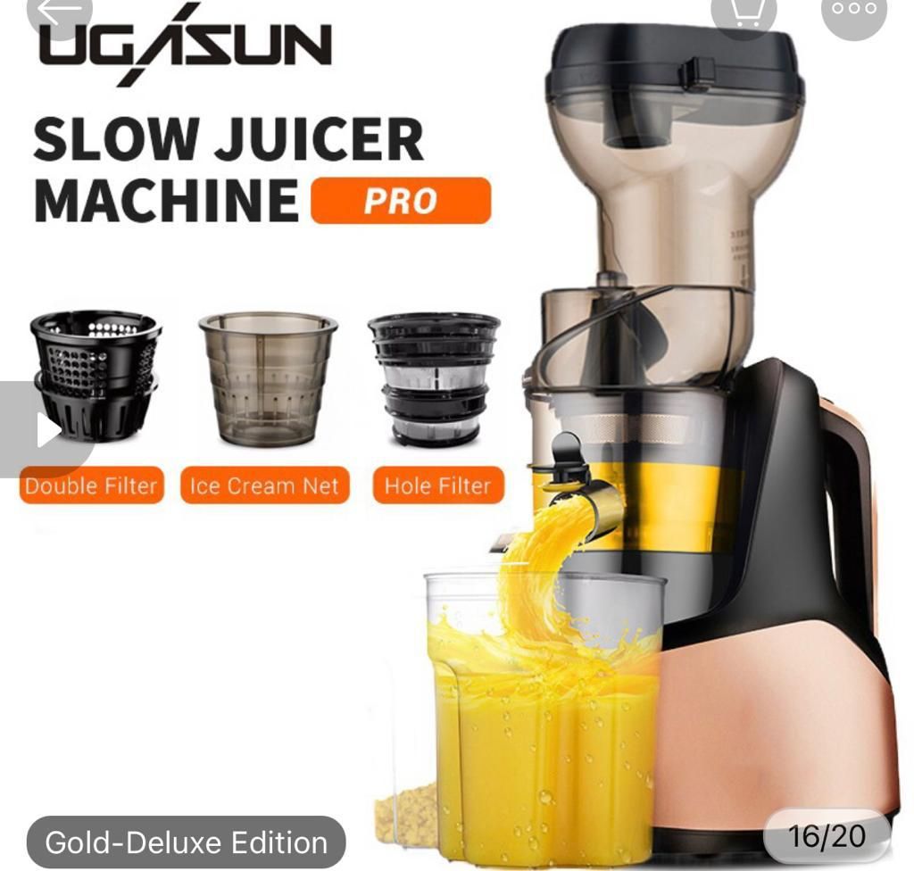 Ugasun Electric Slow Juicer With Large Feeder