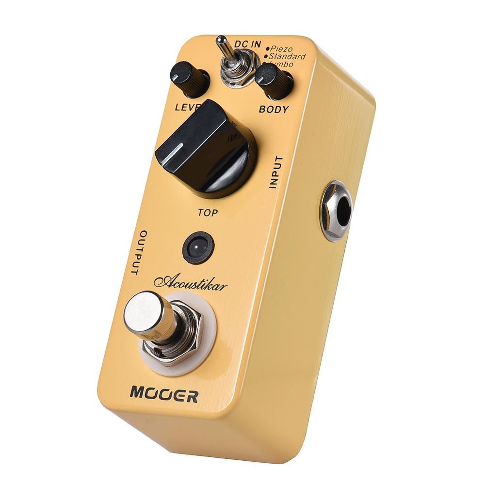 MOOER Acoustikar Acoustic Guitar Simulator Effect Pedal True Bypass with 3 Modes (Piezo/Standard/Jumbo)