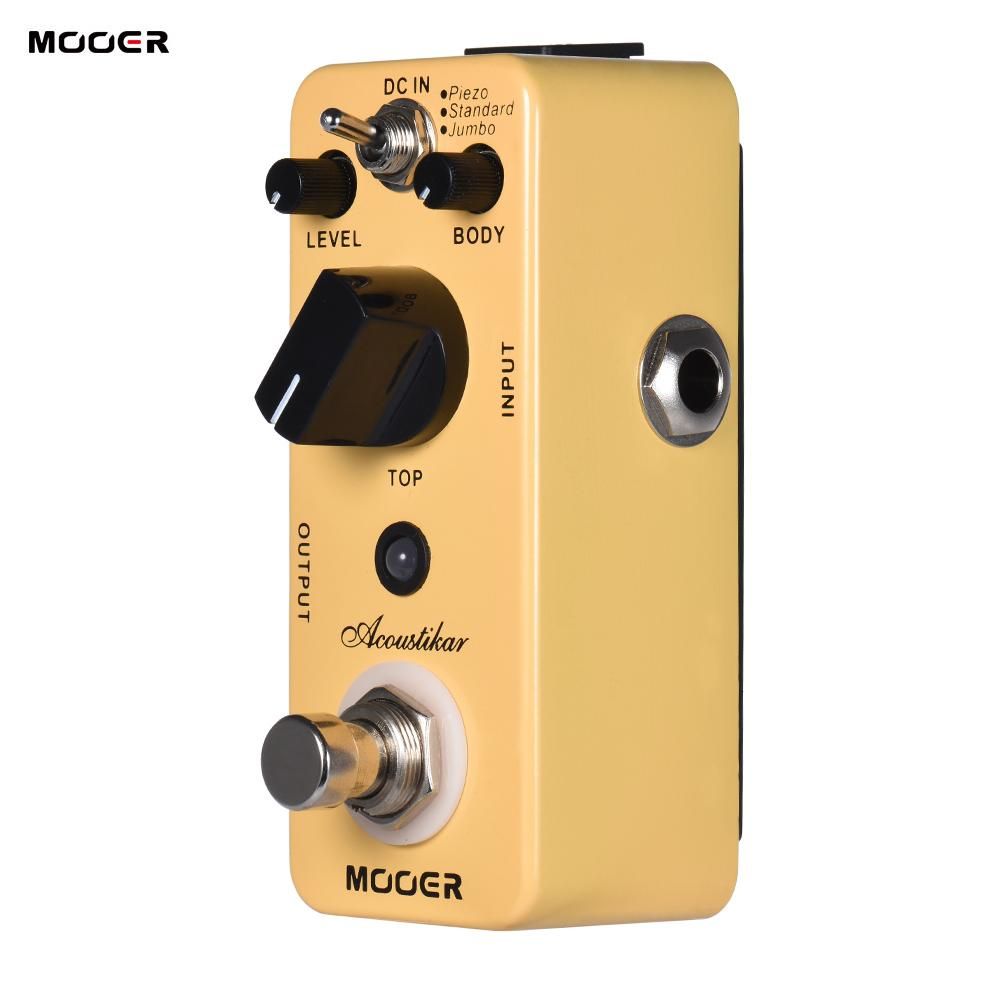 MOOER Acoustikar Acoustic Guitar Simulator Effect Pedal True Bypass with 3 Modes (Piezo/Standard/Jumbo)
